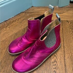 NWOT Mini Boden Metallic Pink Ankle Boots